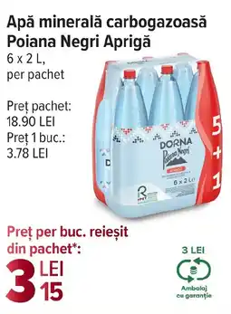 Carrefour Apă minerală carbogazoasă Poiana Negri Aprigă Ofertă