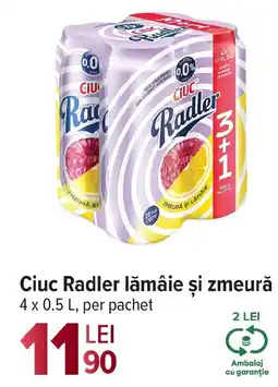 Carrefour Ciuc Radler lămâie şi zmeură Ofertă