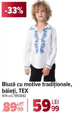 Carrefour Bluză cu motive tradiționale, băieţi, TEX Ofertă