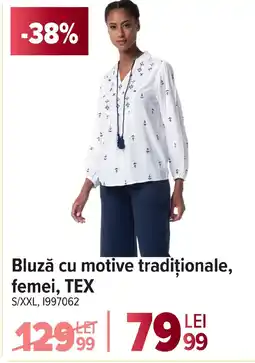 Carrefour Bluză cu motive tradiţionale, femei, TEX Ofertă