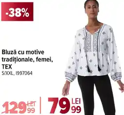 Carrefour Bluză cu motive tradiționale, femei, TEX Ofertă