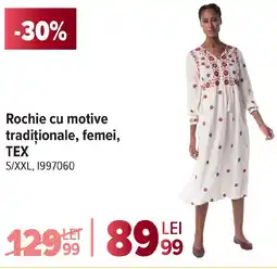 Carrefour Rochie cu motive tradiționale, femei, TEX Ofertă