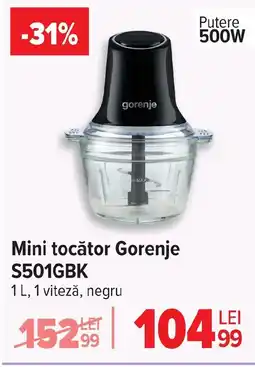 Carrefour Mini tocător Gorenje S501GBK Ofertă