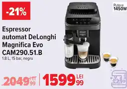 Carrefour Espressor automat DeLonghi Magnifica Evo CAM290.51.B Ofertă