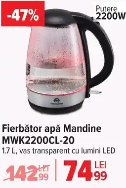 Carrefour Fierbător apă Mandine MWK2200CL-20 Ofertă