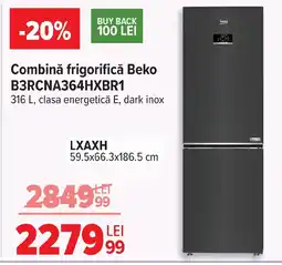Carrefour Combină frigorifică Beko B3RCNA364HXBR1 Ofertă