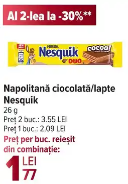Carrefour Market Napolitană ciocolată/lapte Nesquik Ofertă