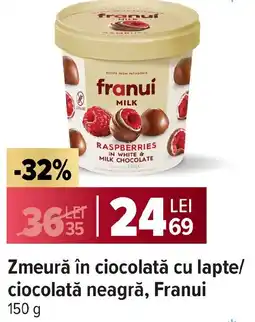 Carrefour Market Zmeură în ciocolată cu lapte ciocolată neagră, Franui Ofertă