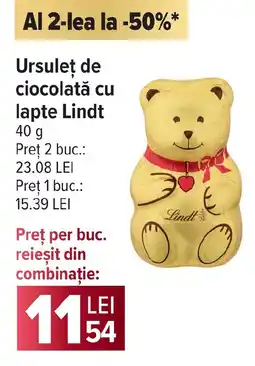 Carrefour Market Ursulet de ciocolată cu lapte Lindt Ofertă