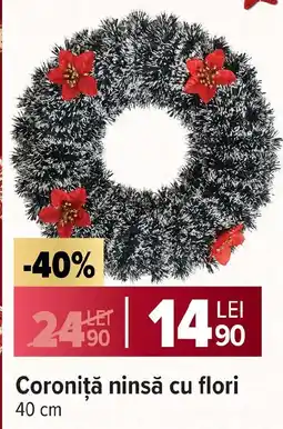 Carrefour Market Coroniță ninsă cu flori Ofertă