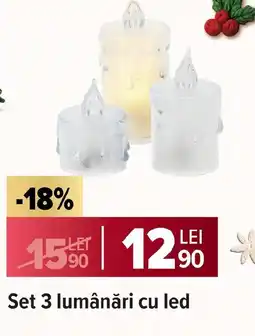 Carrefour Market Set 3 lumânări cu led Ofertă