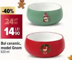 Carrefour Market Bol ceramic, model Gnom Ofertă