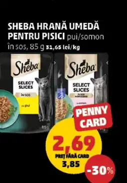 Penny Sheba hrana umedă pentru pisici pui/somon în sos Ofertă