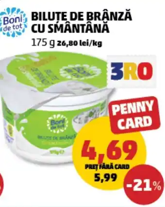 Penny Bilute de brânză cu smântână Ofertă
