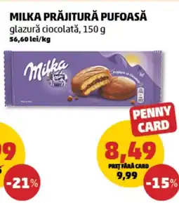 Penny Milka prăjitură pufoasă glazură ciocolată Ofertă