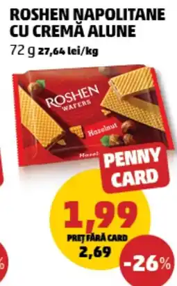 Penny Roshen napolitane cu cremă alune Ofertă