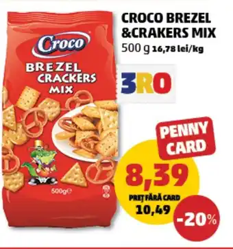 Penny Croco brezel &crakers mix Ofertă