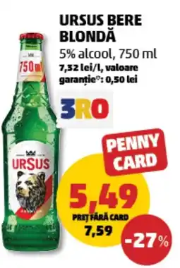 Penny Ursus bere blondă 5% alcool Ofertă