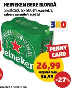 Penny Heineken bere blondă 5% alcool Ofertă