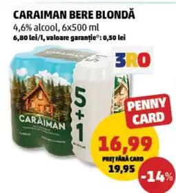 Penny Caraiman bere blondă 4,6% alcool Ofertă