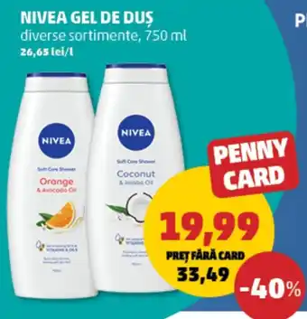 Penny Nivea gel de duș Ofertă