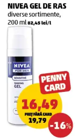 Penny Nivea gel de ras Ofertă
