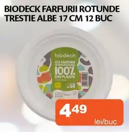 Unicarm Biodeck farfurii rotunde trestie albe Ofertă