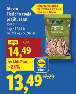 Lidl Alesto Fistic în coajă prăjit, sărat Ofertă
