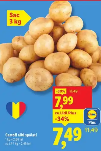 Cartofi albi spălaţi