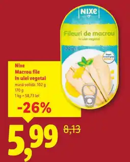 Lidl Nixe Macrou file în ulei vegetal Ofertă