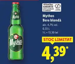Lidl Mythos Bere blondǎ alc. 4,7% vol. Ofertă