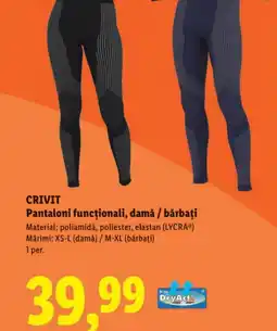 Lidl CRIVIT Pantaloni funcționali, damă / bărbați Ofertă
