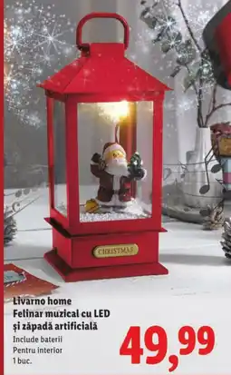 Lidl Livarno home Felinar muzical cu LED şi zăpadă artificială Include baterii Pentru interior Ofertă