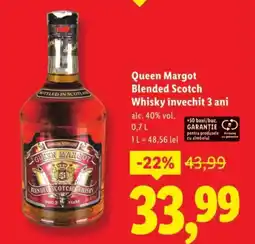 Lidl Queen Margot Blended Scotch Whisky învechit 3 ani Ofertă