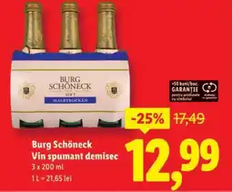 Lidl Burg Schöneck Vin spumant demisec Ofertă