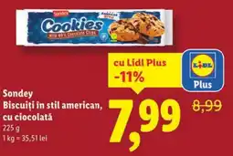 Lidl Sondey Biscuiți în stil american, cu ciocolată Ofertă