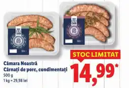 Lidl Cămara Noastră Cârnaţi de porc, condimentați Ofertă