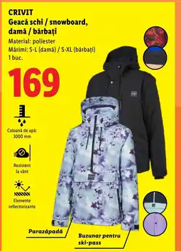 Lidl CRIVIT Geacă schi/snowboard, damǎ / bărbați Ofertă