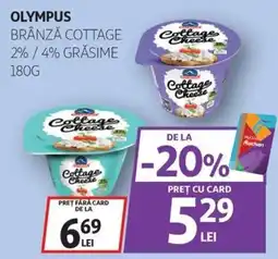 Auchan Olympus brânză cottage 2% / 4% grăsime Ofertă