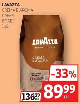 Auchan Lavazza crema e aroma cafea boabe Ofertă