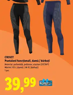 Lidl CRIVIT Pantaloni funcționali, damă / bărbați Ofertă