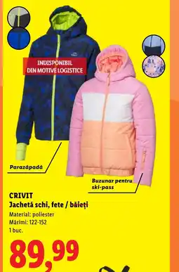 Lidl CRIVIT Jachetă schi, fete / băieți Ofertă