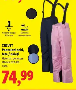 Lidl CRIVIT Pantaloni schi, fete / băieți Ofertă