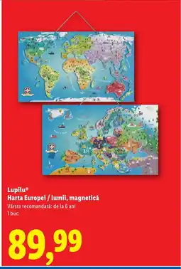 Lidl Lupilu® Harta Europei / lumii, magnetică Ofertă