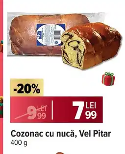 Carrefour Cozonac cu nucă, Vel Pitar Ofertă