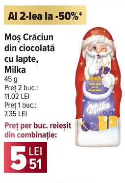 Carrefour Moş Crăciun din ciocolată cu lapte, Milka Ofertă
