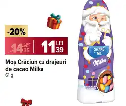 Carrefour Moş Crăciun cu drajeuri de cacao Milka Ofertă