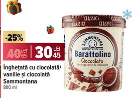 Carrefour Îngheţată cu ciocolată/ vanilie şi ciocolată Sammontana Ofertă