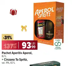 Carrefour Pachet Aperitiv Aperol, + Cinzano To Spritz Ofertă