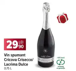 Carrefour Vin spumant Cricova Crisecco/ Lacrima Dulce Ofertă